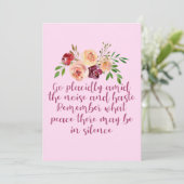 Desiderata Poem Peaceful Quote Pink-kaart (Staand voorkant)