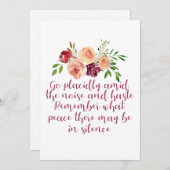 Desiderata Poem Peaceful Quote Serene Floral Kaart (Voorkant / Achterkant)