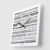 Desiderata Poem Poesy Verse Poetry Quote (wit) Vierkante Klok (Hoek)