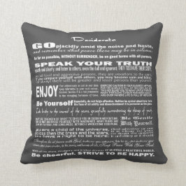 Desiderata Poem Poetry Poesy Writing (Donkergrijs) Kussen