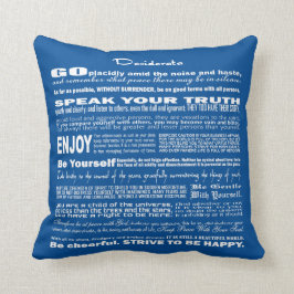 Desiderata Poem Poetry Poesy Writing Verse (Blauw) Kussen