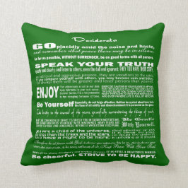 Desiderata Poem Poetry Poesy Writing Verse (Groen) Kussen