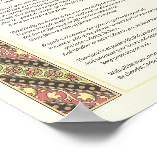 Desiderata Poem Poster (Hoek)