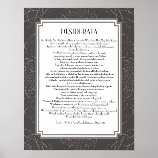 Desiderata Poem Poster (Voorkant)
