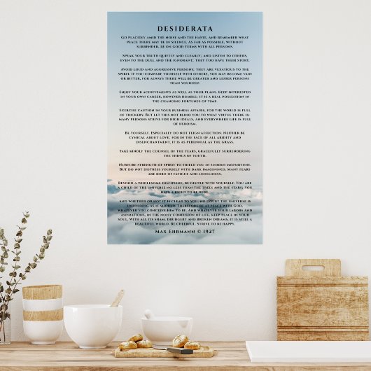 Desiderata Poem Poster Above the Cloud (Keuken)
