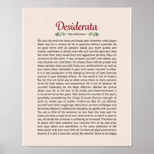 Desiderata Poem-Poster afdrukken Poster
