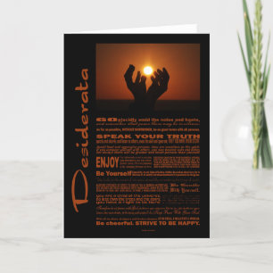 Desiderata Poem Praying At Sunsance Kaart