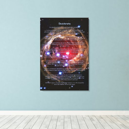 Desiderata Poem - Red Superreuze Monocerotis Canvas Afdruk (Insitu (Houten vloer))