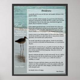 Desiderata Poem - Seagull op Beach Scene Poster