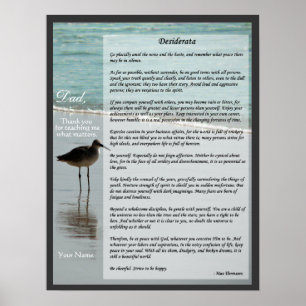Desiderata Poem - Seagull op Beach Scene Poster