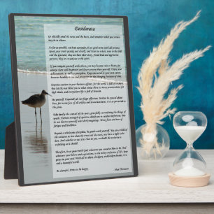 Desiderata Poem - Seagull op het strand Fotoplaat