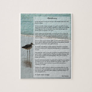 Desiderata Poem - Seagull op het strand Legpuzzel
