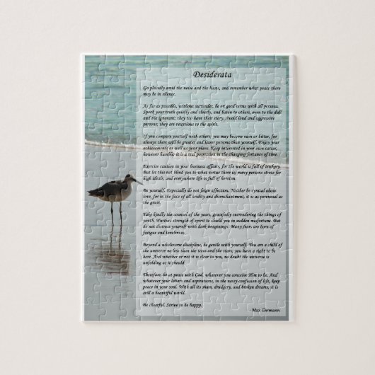 Desiderata Poem - Seagull op het strand Legpuzzel (Verticaal)