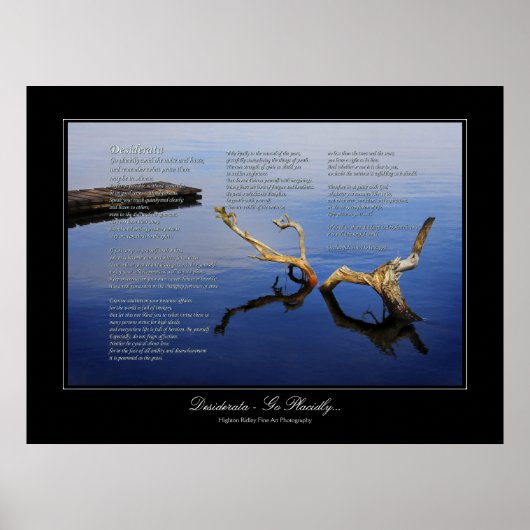 Desiderata Poem - Stijl van lawaai en van Haste Poster (Voorkant)