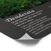 Desiderata Poem - stilletjes stromend water in de  Poster (Hoek)