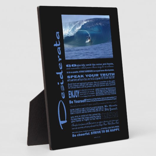 Desiderata Poem Surft in Hawaï Fotoplaat (Zijkant)