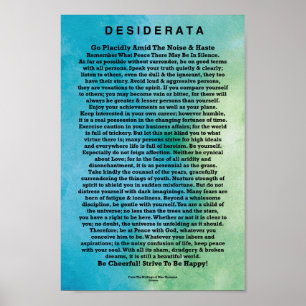 Desiderata Poem van Max Ehrmann Abstracte Waterver Poster