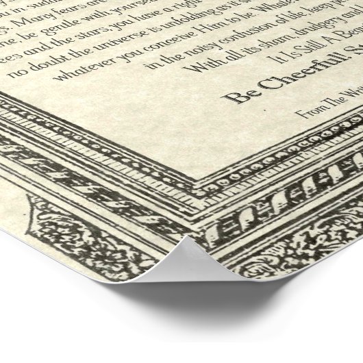 Desiderata Poem van Max Ehrmann Antiek Mirror Poster (Hoek)