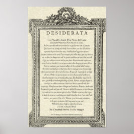 Desiderata Poem van Max Ehrmann Antiek Mirror Poster