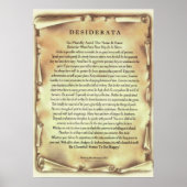 Desiderata Poem van Max Ehrmann Antiek Scroll Poster (Voorkant)