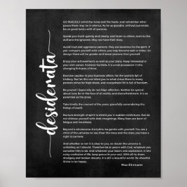 Desiderata Poem van Max Ehrmann Black en White Poster