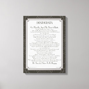 DESIDERATA Poem van Max Ehrmann Canvas Afdruk