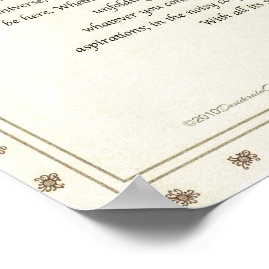 Desiderata Poem van Max Ehrmann Floral Medici Poster (Hoek)