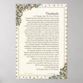 Desiderata Poem van Max Ehrmann Floral Medici Poster (Voorkant)