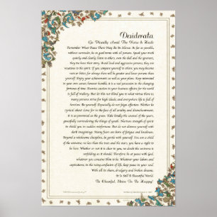 Desiderata Poem van Max Ehrmann Floral Medici Poster