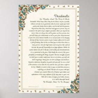 Desiderata Poem van Max Ehrmann Floral Medici Poster