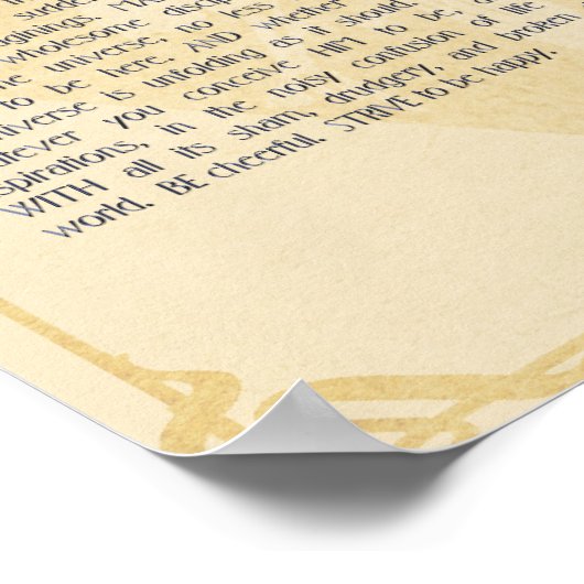 Desiderata Poem van Max Ehrmann Poster (Hoek)