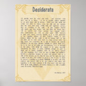 Desiderata Poem van Max Ehrmann Poster (Voorkant)