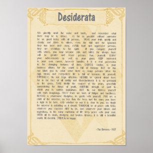 Desiderata Poem van Max Ehrmann Poster