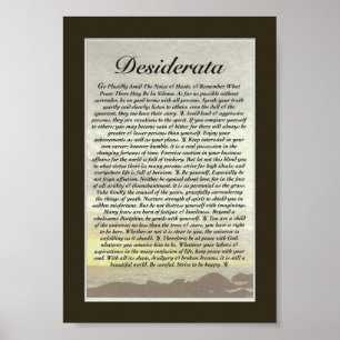 DESIDERATA Poem van Max Ehrmann Poster