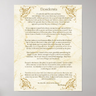 Desiderata Poem van Max Ehrmann Poster