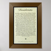 DESIDERATA Poem van Max Ehrmann Poster (Voorkant)
