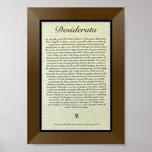 DESIDERATA Poem van Max Ehrmann Poster