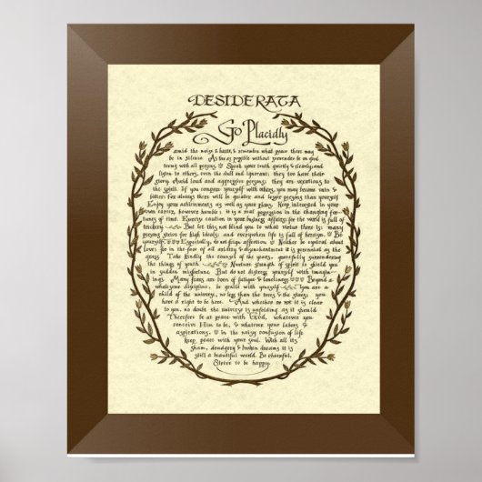 DESIDERATA Poem van Max Ehrmann Poster (Voorkant)
