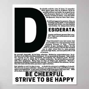 DESIDERATA Poem van Max Ehrmann Poster