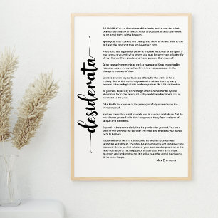 Desiderata Poem van Max Ehrmann Poster