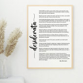Desiderata Poem van Max Ehrmann Poster