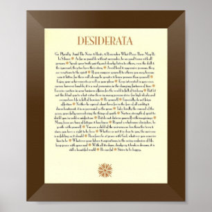 DESIDERATA Poem van Max Ehrmann Poster