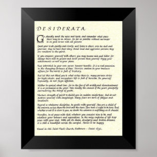DESIDERATA Poem van Max Ehrmann Poster