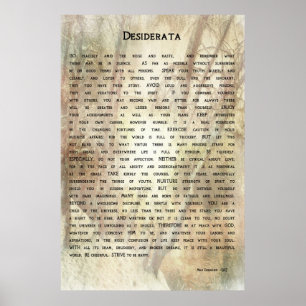 Desiderata Poem van Max Ehrmann Poster