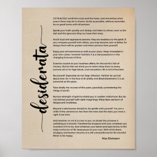Desiderata Poem van Max Ehrmann Vintage Poster