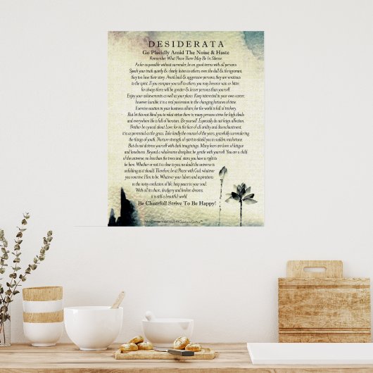 Desiderata Poem van Max Ehrmann Waterverf Lotus Poster (Keuken)