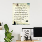 Desiderata Poem van Max Ehrmann Waterverf Lotus Poster (Thuiskantoor)