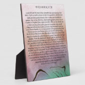 Desiderata Poem van Max Ehrmann Waterverf Mountain Fotoplaat (Zijkant)