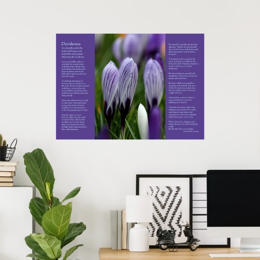 Desiderata Poem - Variegated Spring Crocuses Poster (Thuiskantoor)