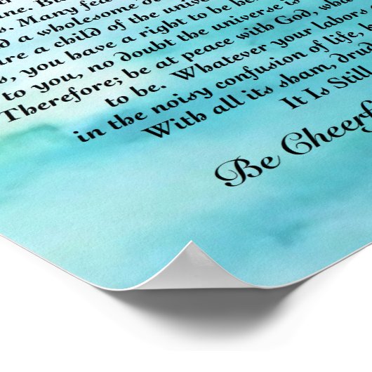 Desiderata Poem Waterverf Turbulent Ocean Sunset Poster (Hoek)